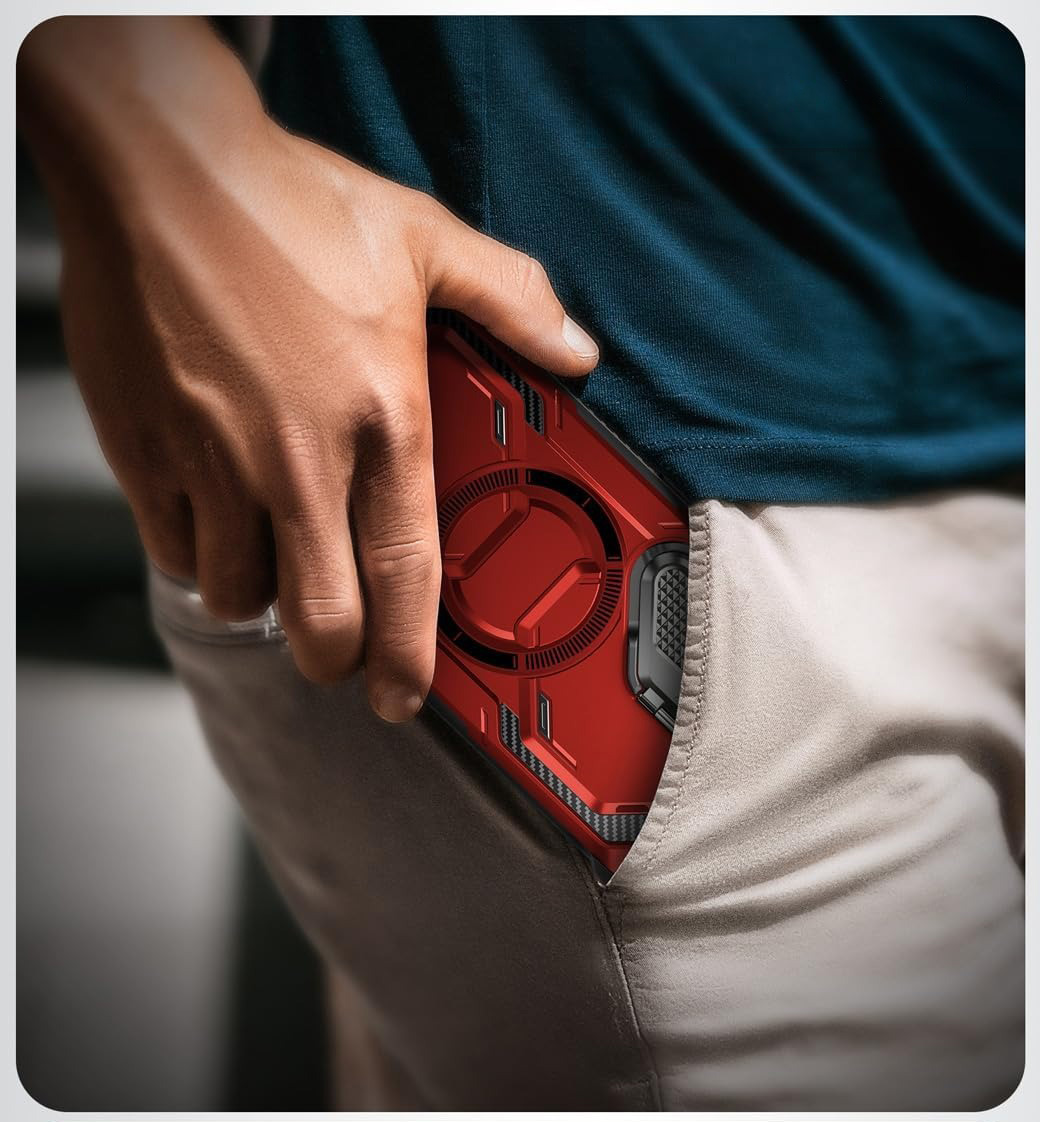Etui pancerne Supcase i-Blason Armorbox Mag do Galaxy S24 Ultra, czerwone